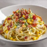 Creamy Chicken and Corn Pasta with Bacon