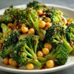GARLIC BROCCOLI STIR FRY WITH CHICKPEAS