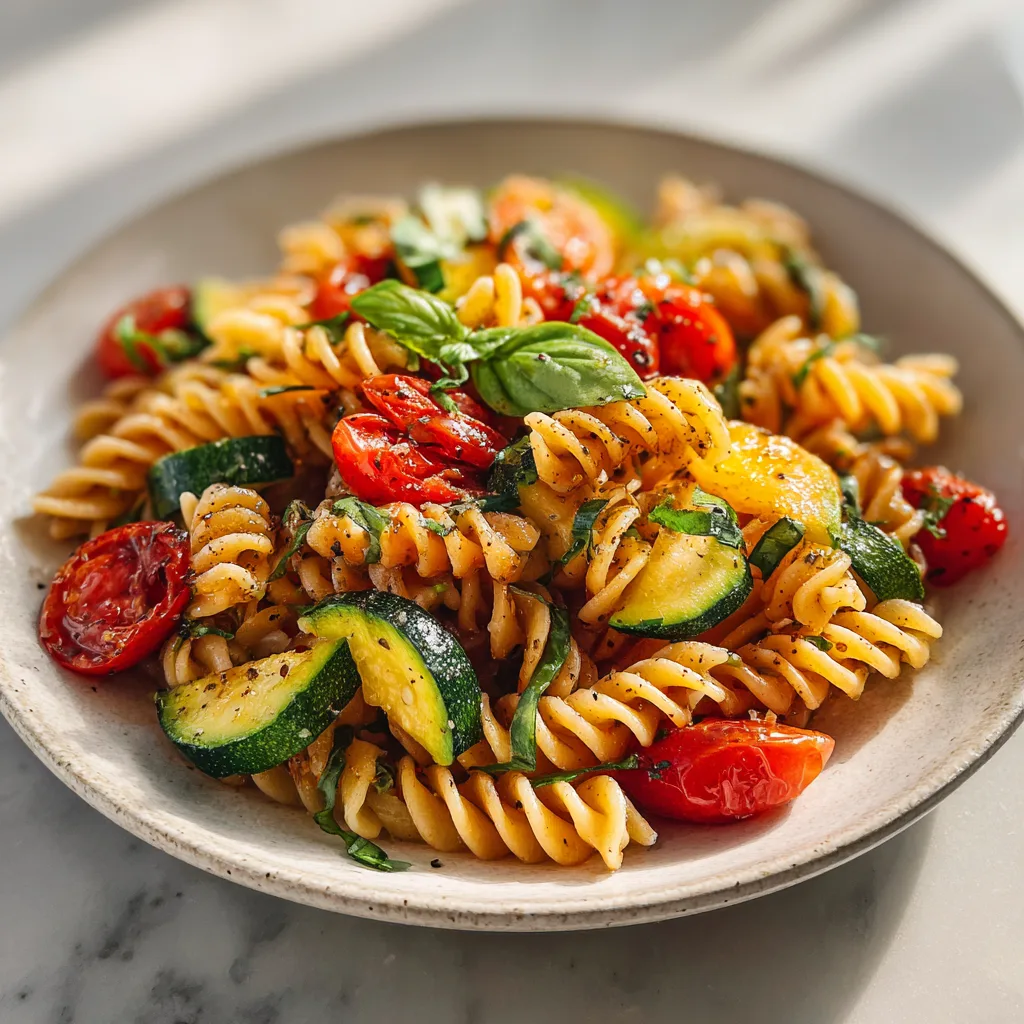 Healthy Tomato Zucchini Pasta Recipe – Easy Vegetarian Pasta Recipe