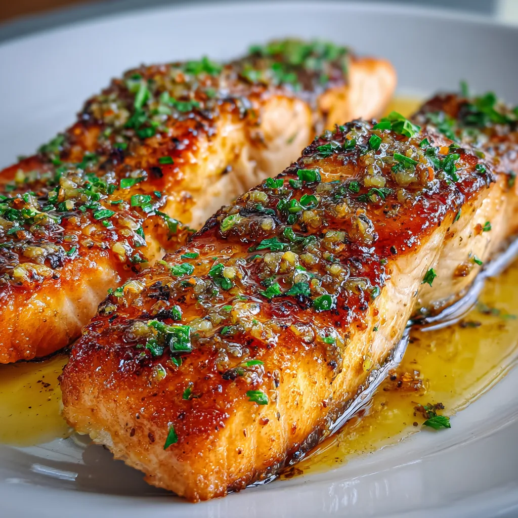 Honey Garlic Butter Baked Salmon