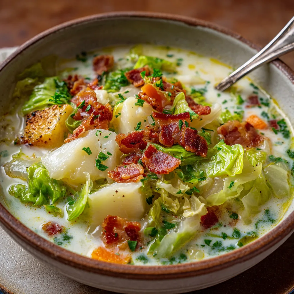 Irish Bacon, Cabbage, and Potato Soup