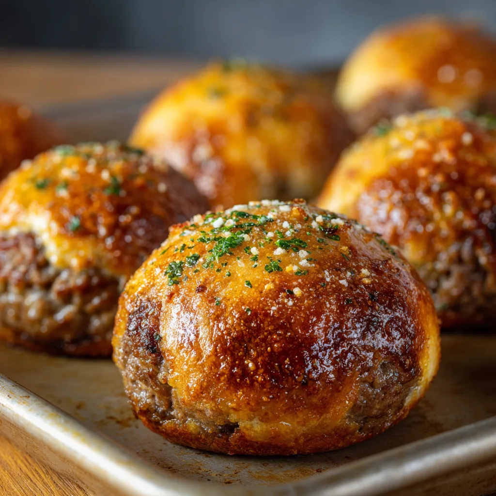 Irresistible Garlic Parmesan Cheeseburger Bombs for Game Day