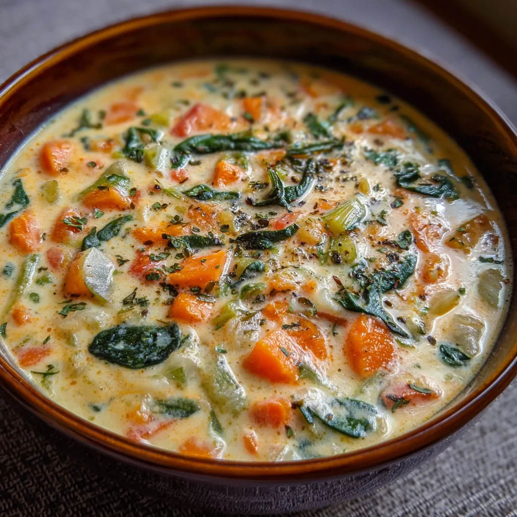 One Pot Creamy Vegetable Soup
