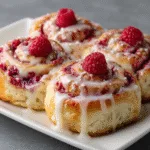 Raspberry Cinnamon Rolls with Lemon Glaze - Chasety