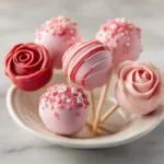 Rose Cake Pops 🌹🎂🍭 #valentinecake #cakepops #valentinetreats #cakedecorating #desserts