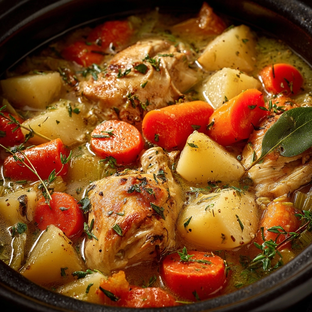 Slow Cooker Chicken Stew Recipe for a Cozy Dinner Delight. 2 Slow Cooker Chicken Stew Recipe