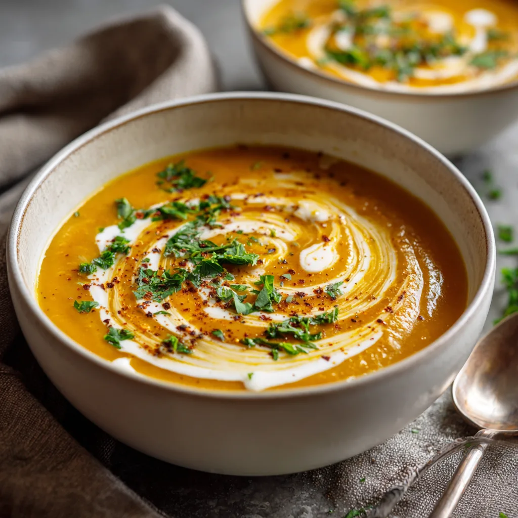 Spicy Butternut Squash Sweet Potato Soup