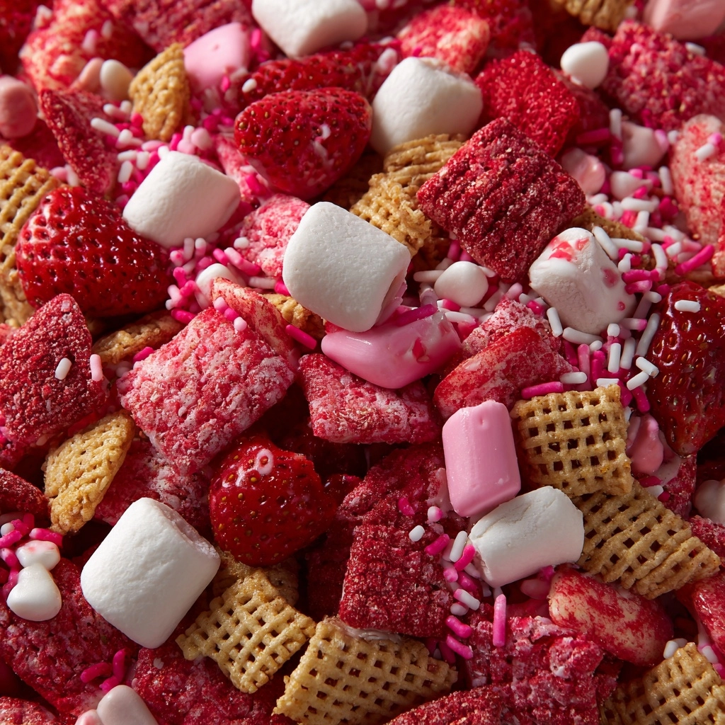 Strawberry Valentine's Chex Mix