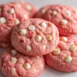 Strawberry cookies with white chocolate