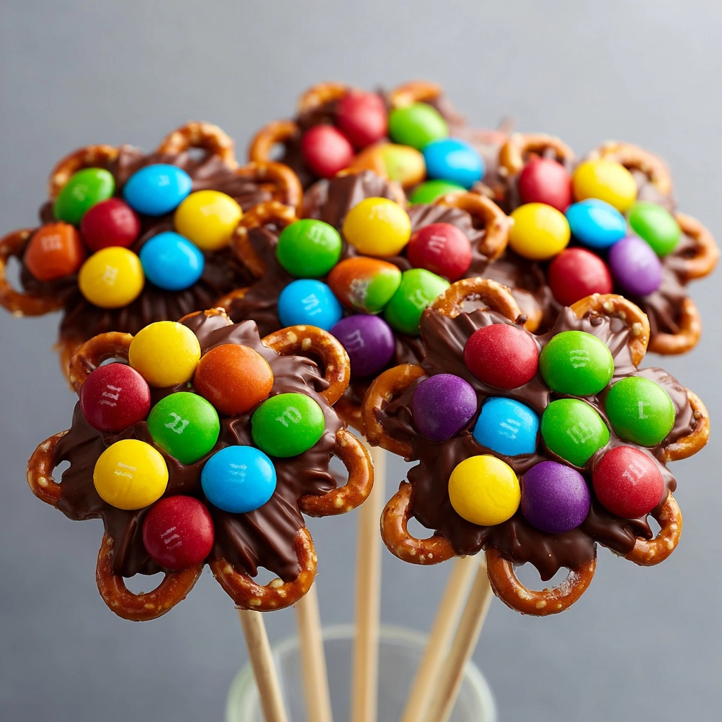 VALENTINE'S PRETZEL & M&M FLOWERS - SWEET TREAT VIDEO (@themightychickpea TIKTOK)