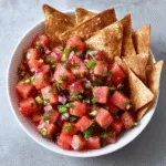 Watermelon Salsa with Cinnamon Tortilla Chips