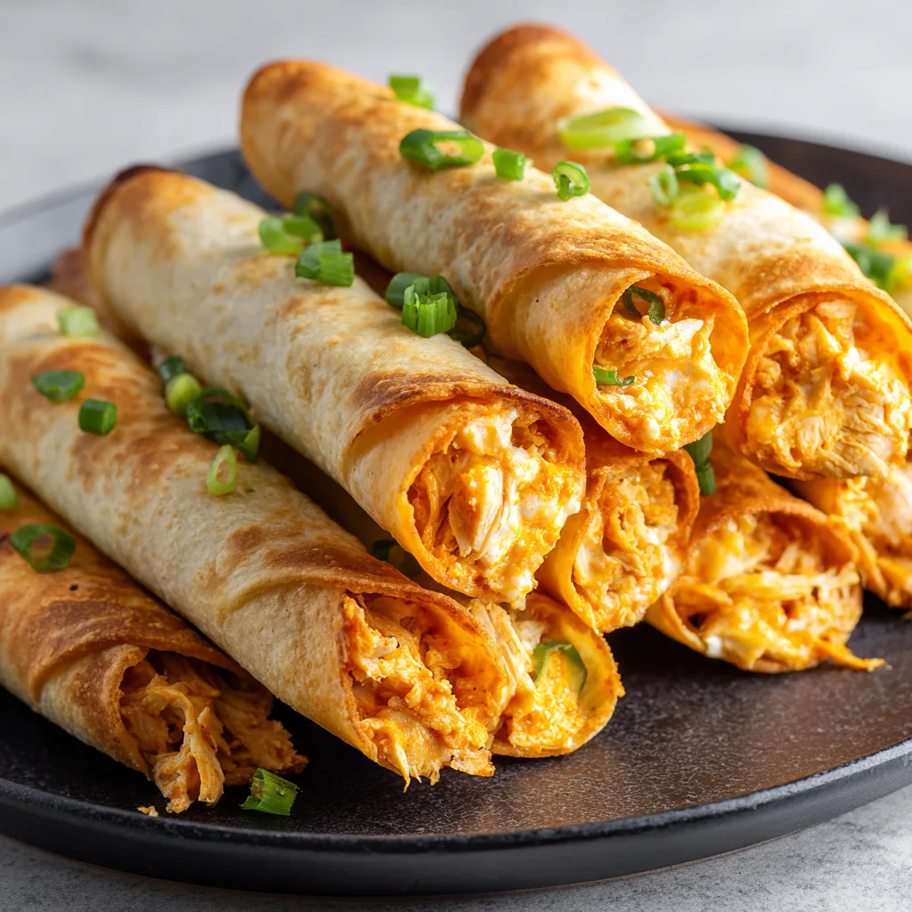 Baked Buffalo Chicken Taquitos