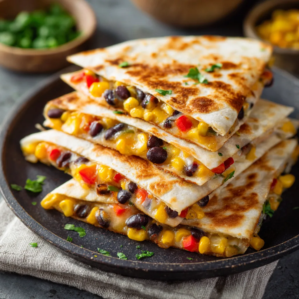 Black Bean and Corn Quesadillas (Kid-Friendly) Delight Families! 2 Black Bean and Corn Quesadillas (Kid-Friendly)
