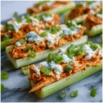 Buffalo Chicken Celery Sticks: A Mouthwatering Low-Carb Snack! 3 Buffalo Chicken Celery Sticks (Low-Carb Snack)