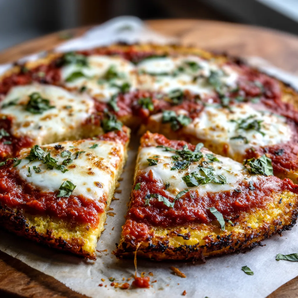 Cauliflower Crust Margherita Pizza (Gluten-Free) Delights! 2 Cauliflower Crust Margherita Pizza (Gluten-Free)