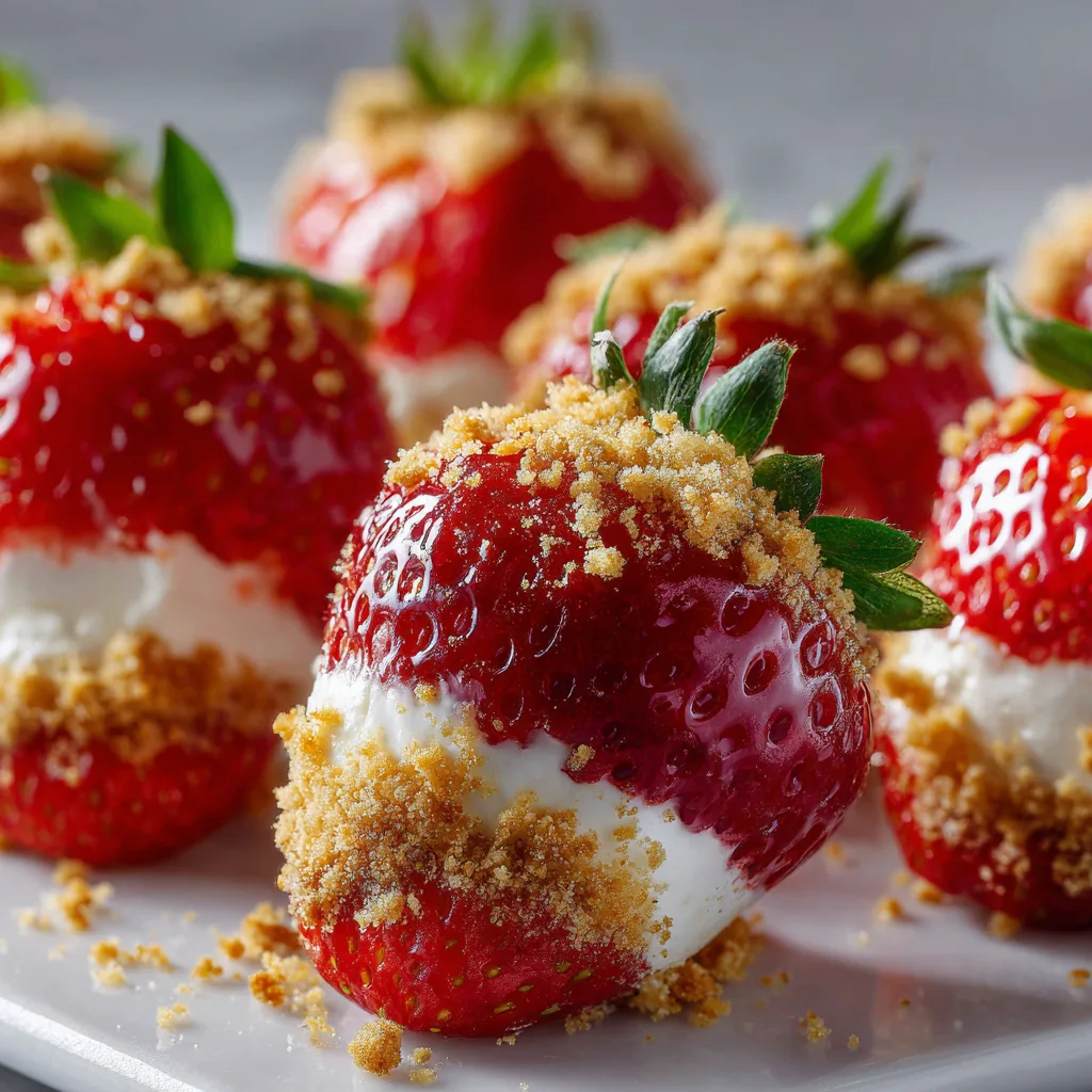 Cheesecake-Stuffed Strawberries (Party Finger Food)