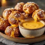 Cheesy Pretzel Bites with Nacho Dip