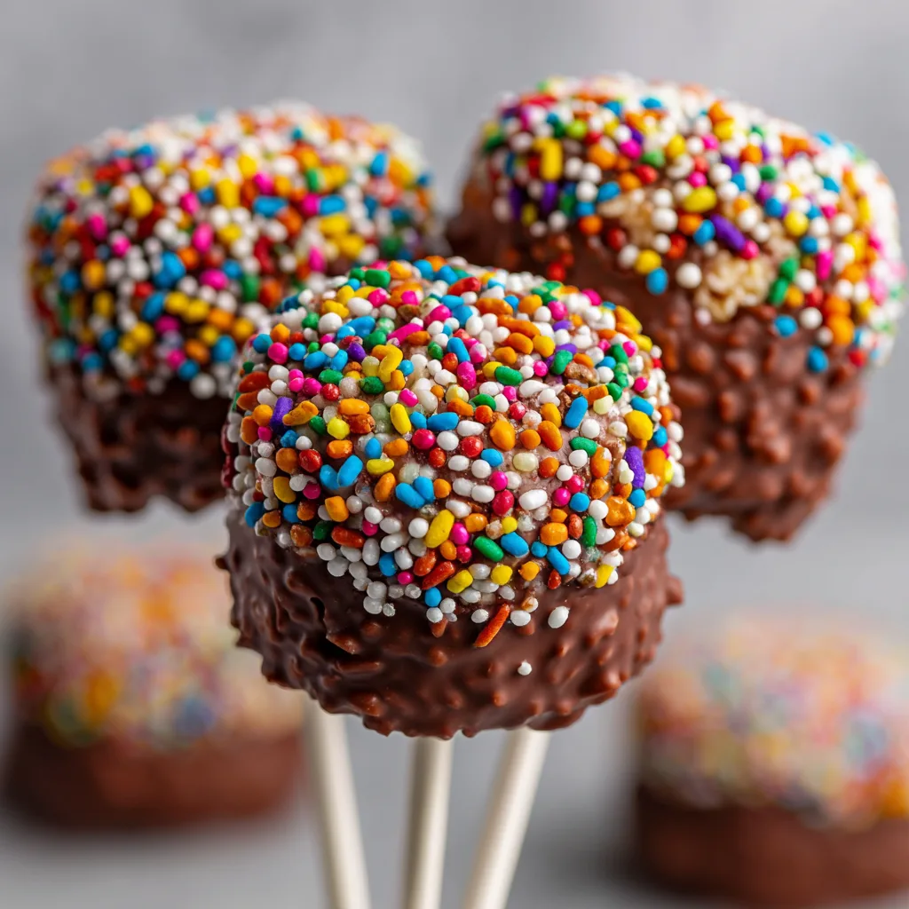 Chocolate-Dipped Rice Krispie Treat Pops