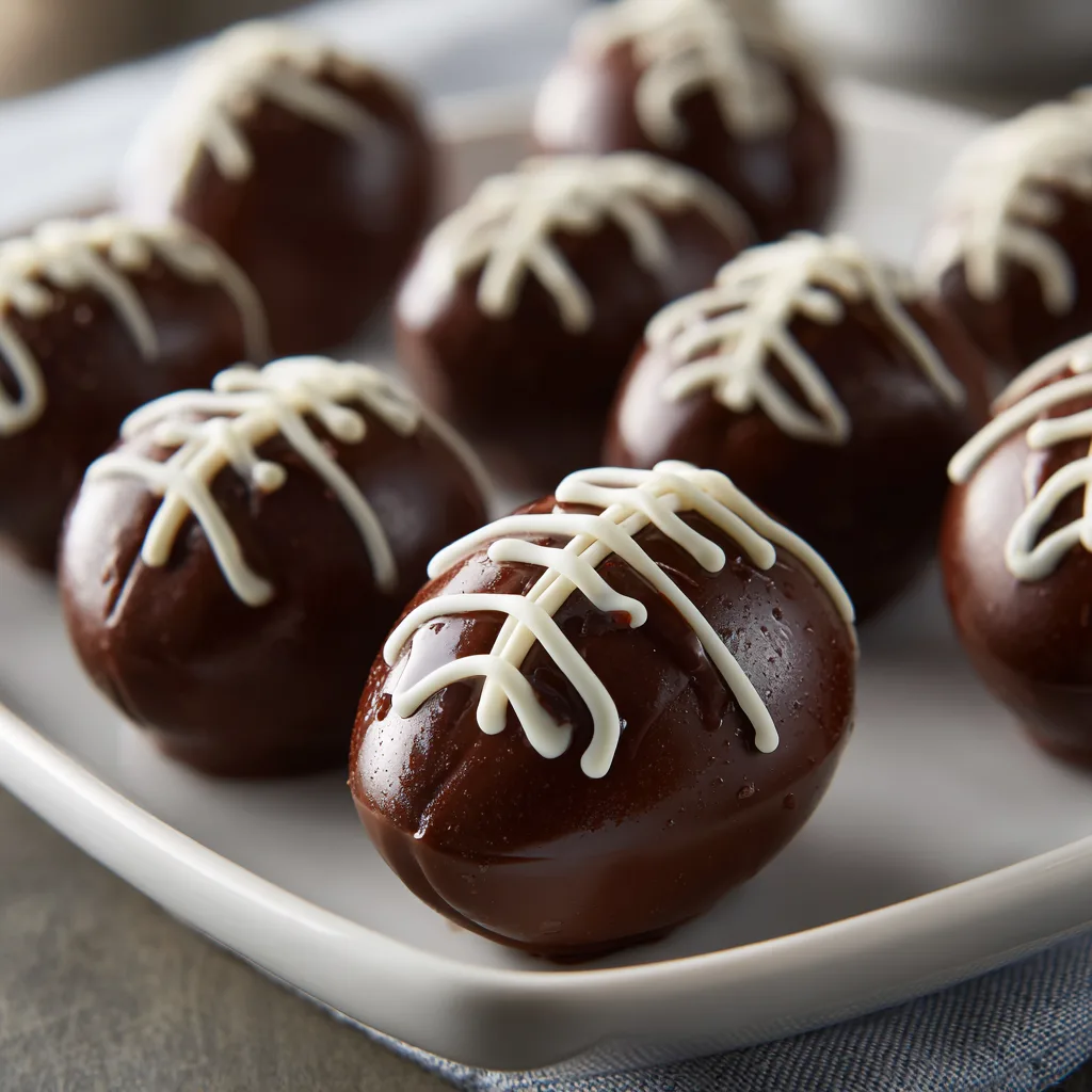 Chocolate Peanut Butter Football Truffles: Delight Your Tastebuds! 2 Chocolate Peanut Butter Football Truffles (Sweet Snack)