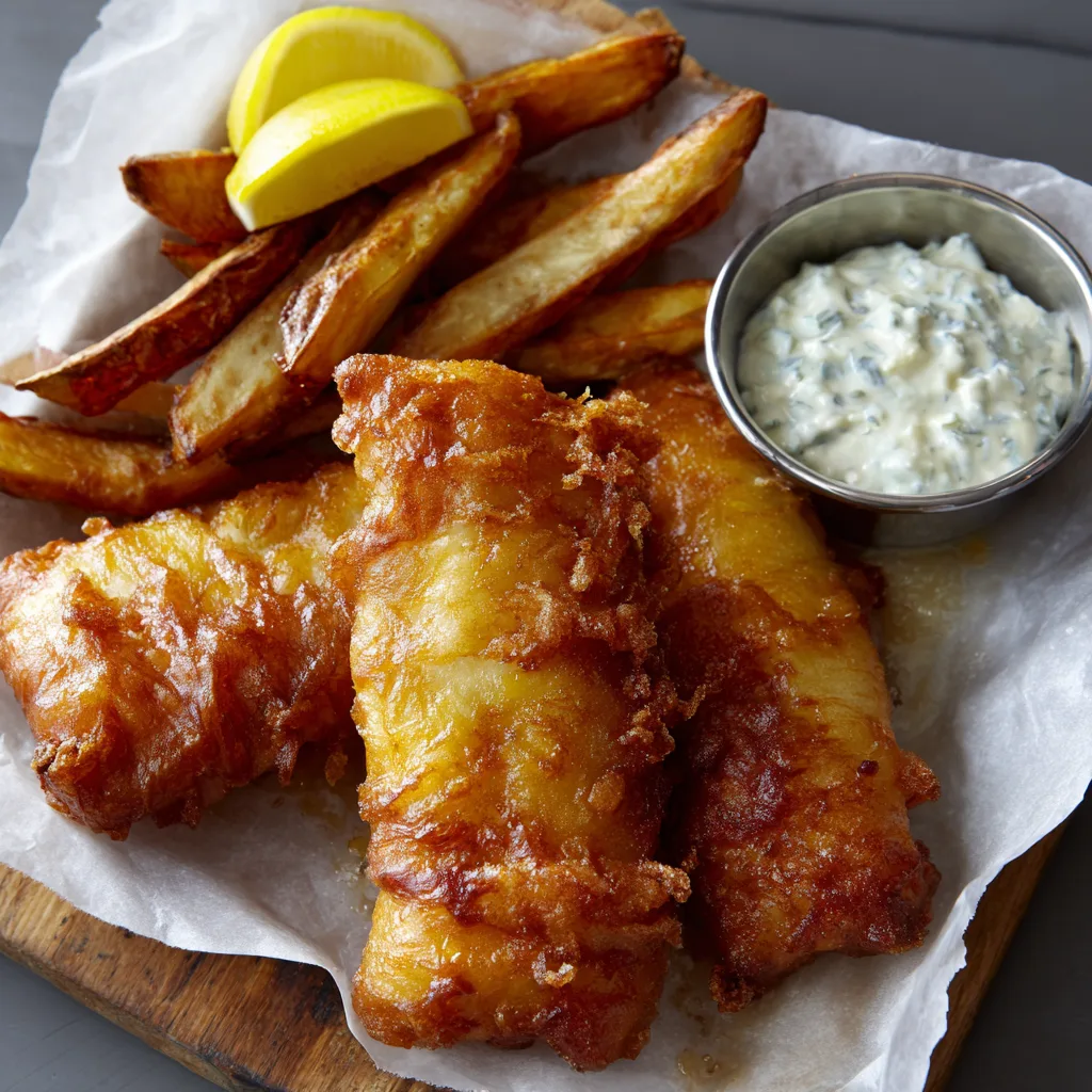 Classic Beer-Battered Fish and Chips (Friday Fish Fry)