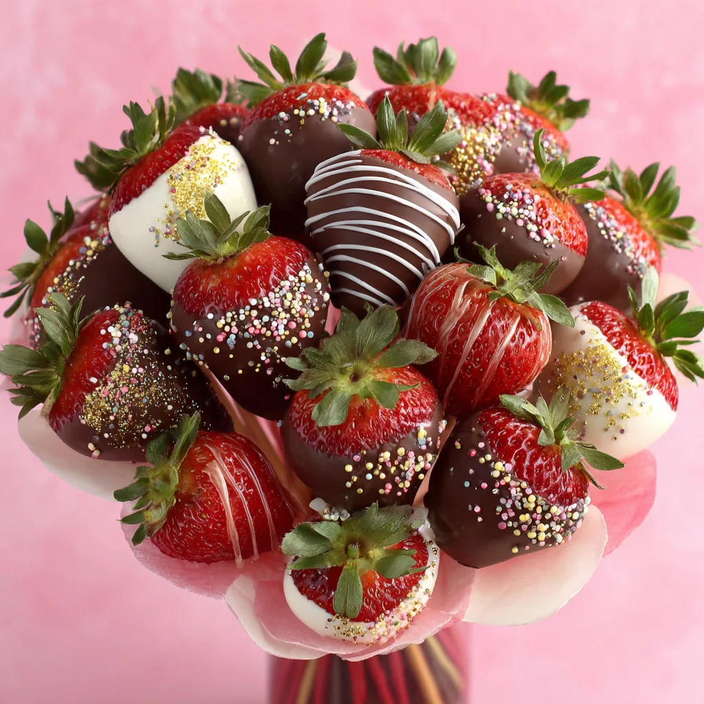 Cupid's Chocolate-Covered Strawberry Bouquet