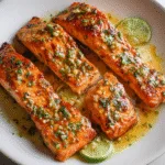 Easy Baked Salmon with Garlic Lime Butter