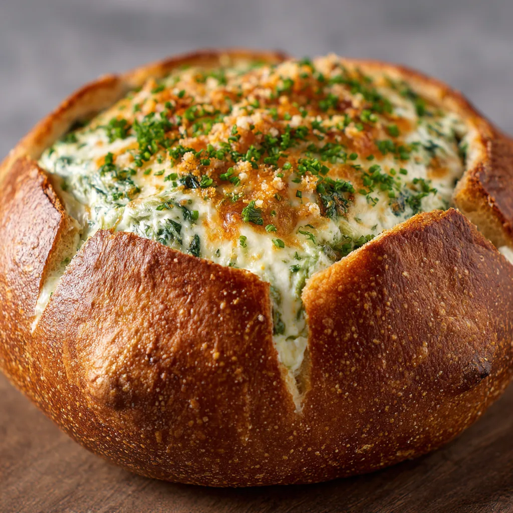 Football Bread Bowl Spinach Dip: Game Day's Best Treat! 2 Football Bread Bowl Spinach Dip (Edible Dip Bowl)