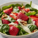 Fresh Strawberry Spinach Salad with Poppy Seed Dressing