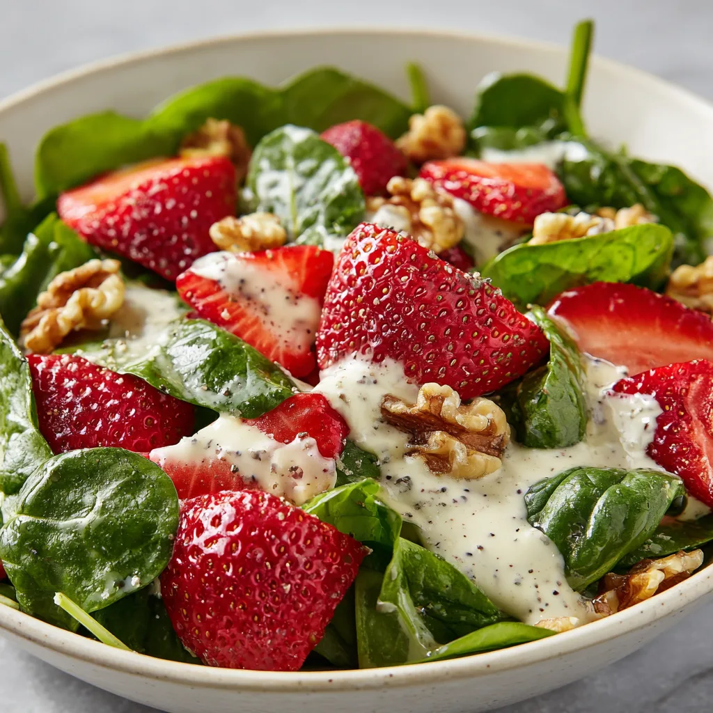 Fresh Strawberry Spinach Salad with Poppy Seed Dressing