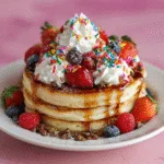 Galentine's Brunch Board with Pancakes & Berries