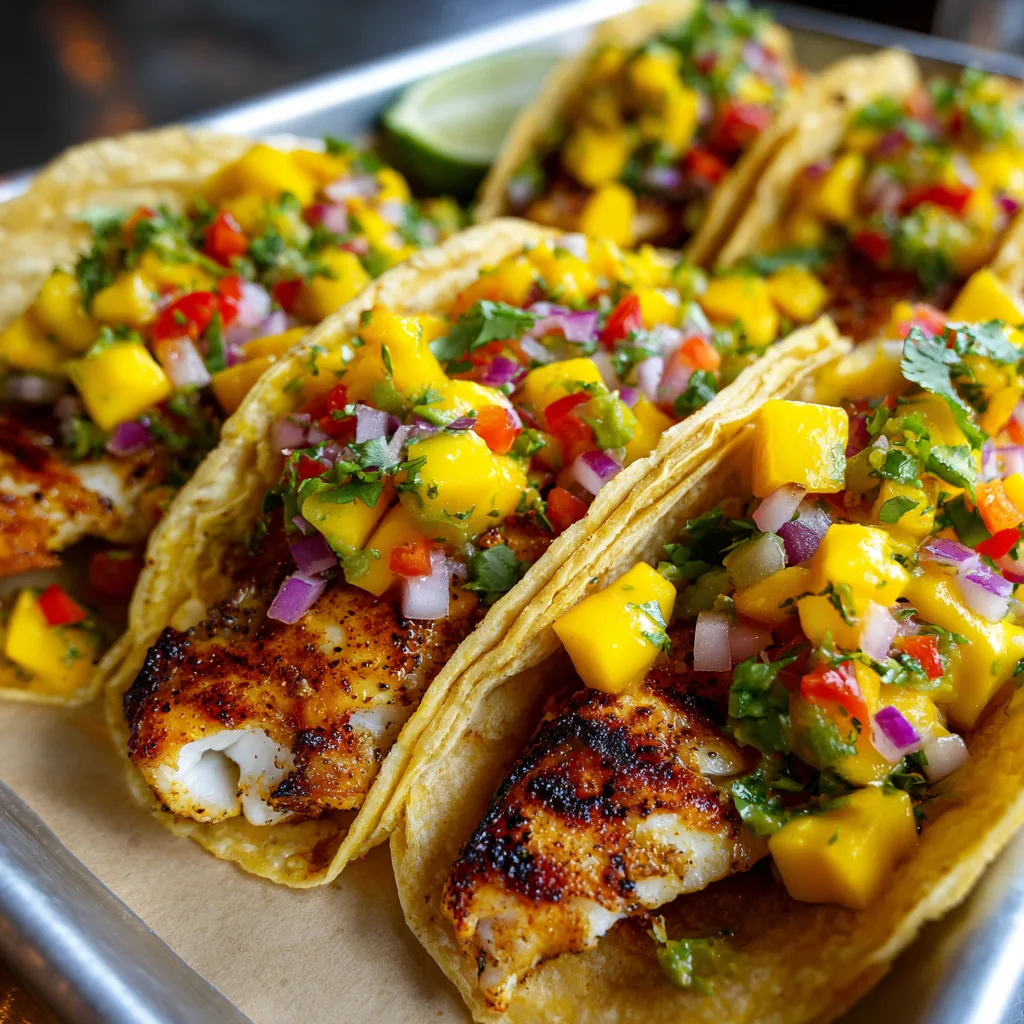 Grilled Fish Tacos with Mango Salsa