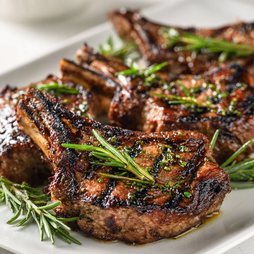 Grilled Lamb Chops with Rosemary for Unforgettable Spring Entertaining! 2 Grilled Lamb Chops with Rosemary (Spring Entertaining)