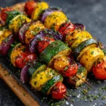 Grilled Spring Vegetable Skewers (Veggie Kebabs) You'll Love! 3 Grilled Spring Vegetable Skewers (Veggie Kebabs)