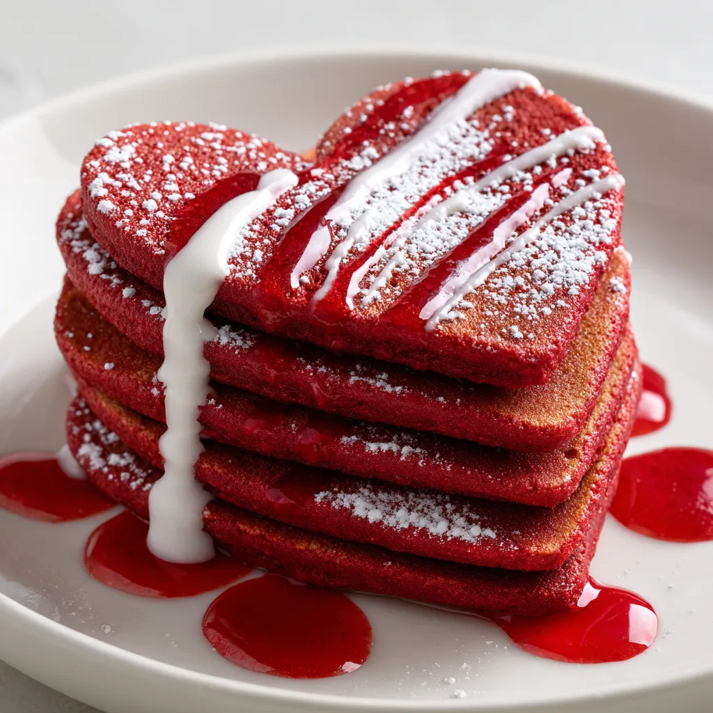 Heart-Shaped Red Velvet Pancakes (Valentine's Breakfast Treat)