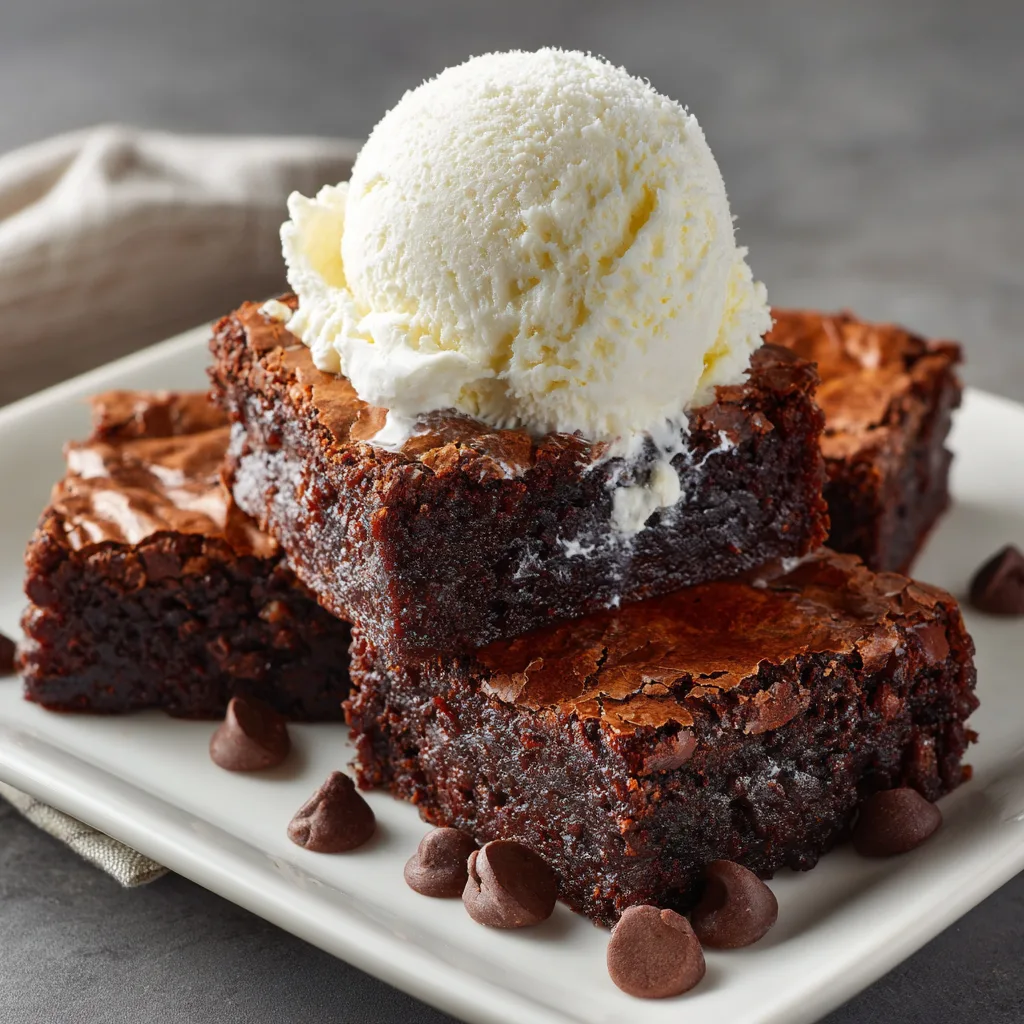 Homemade Fudgy Brownies à la Mode: Indulge in Bliss! 2 Homemade Fudgy Brownies à la Mode