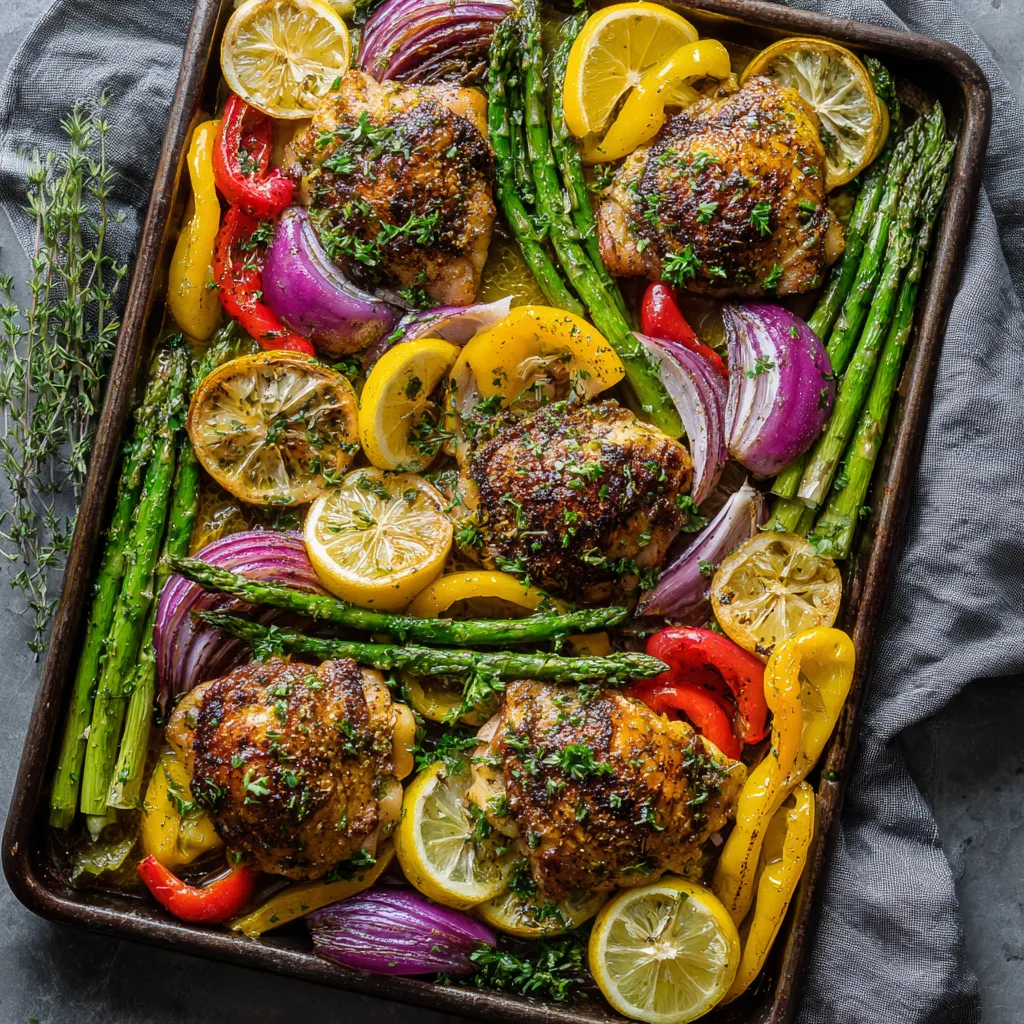 Lemon Herb Chicken and Spring Vegetables: A Simple Delight! 2 Lemon Herb Chicken and Spring Vegetables (Sheet Pan Dinner)