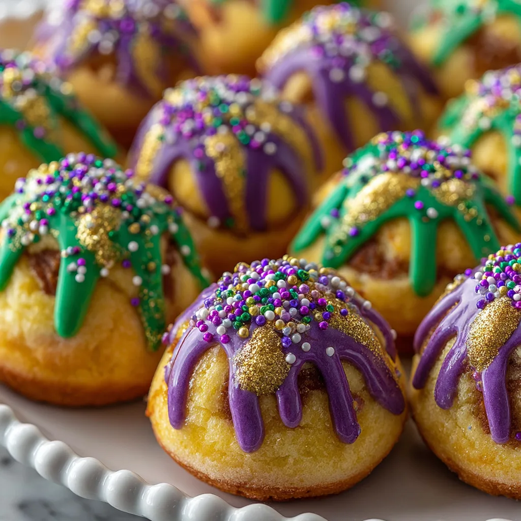 Mardi Gras King Cake Bites: Indulge in a Festive Delight! 2 Mardi Gras King Cake Bites
