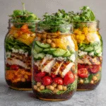Mason Jar Salad Trio (Meal Prep Lunches)