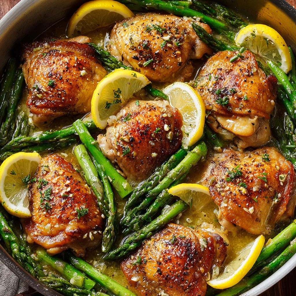 One-Pan Lemon Garlic Chicken and Asparagus