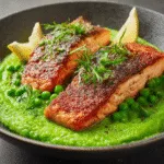 Pan-Seared Salmon with Spring Pea Purée