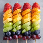 Rainbow Fruit Skewers (Healthy St. Patrick's Snack)