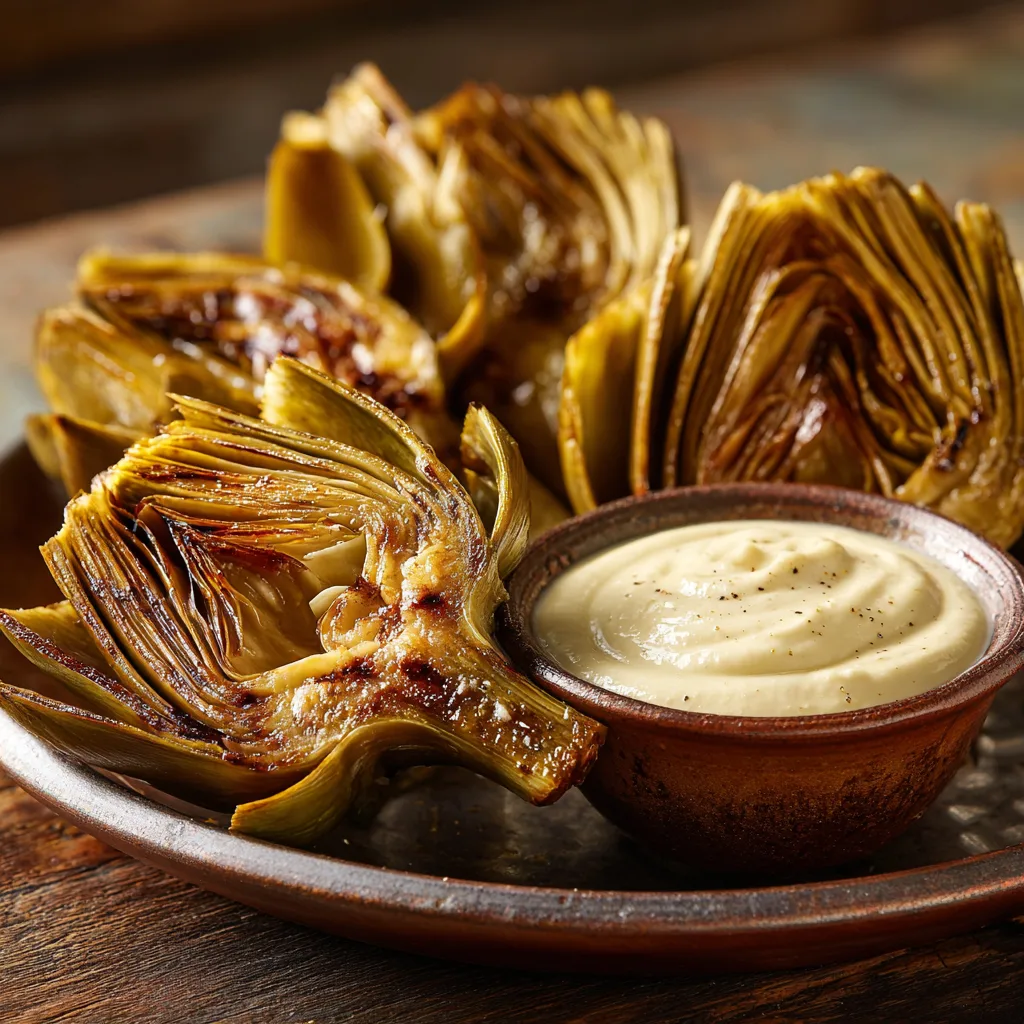 Roasted Artichoke Hearts with Garlic Aioli