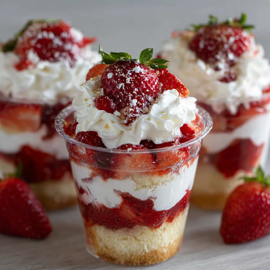 Strawberry Shortcake Trifle Cups: A Delightful Treat! 2 Strawberry Shortcake Trifle Cups