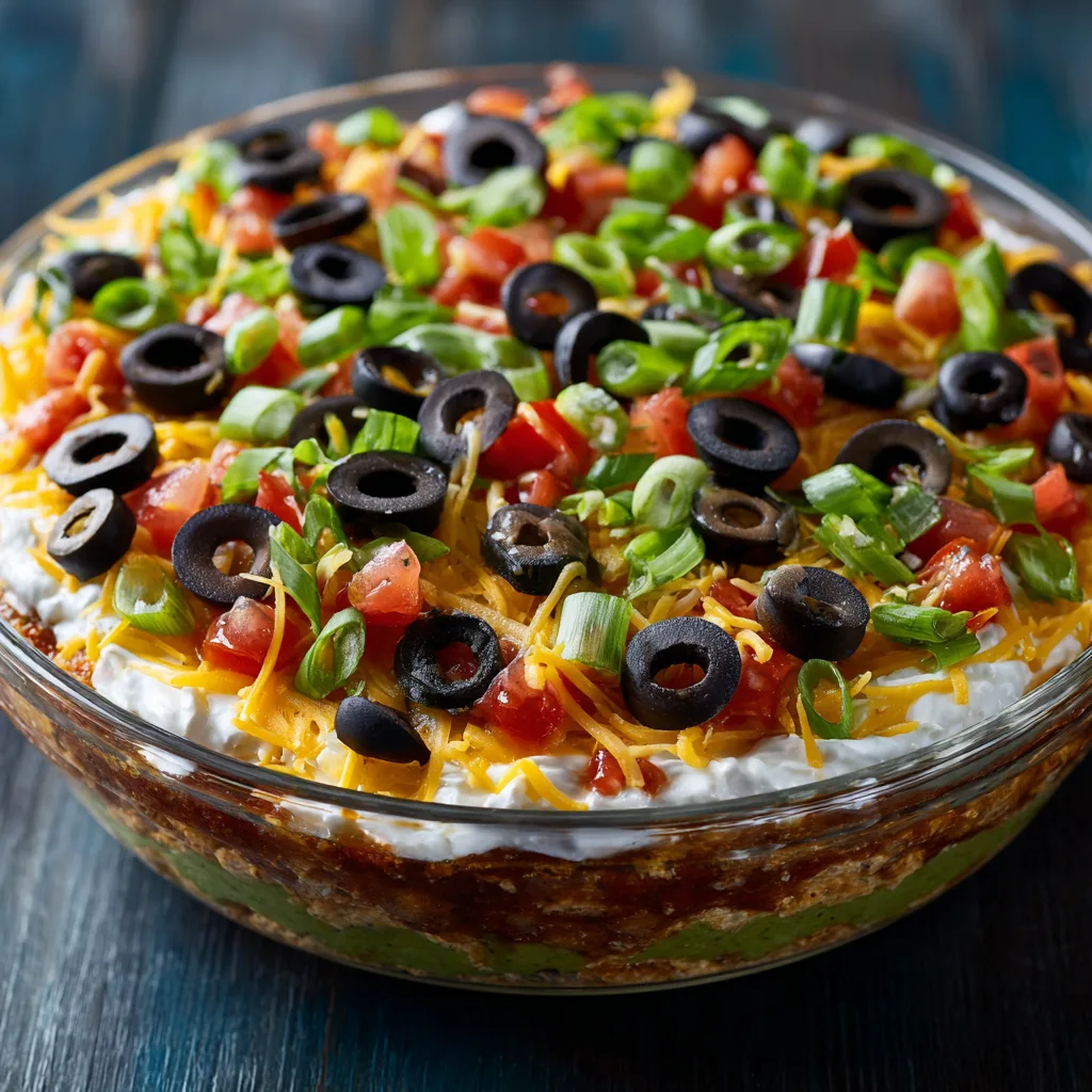 Touchdown Seven-Layer Taco Dip: The Ultimate Game Day Treat! 2 Touchdown Seven-Layer Taco Dip