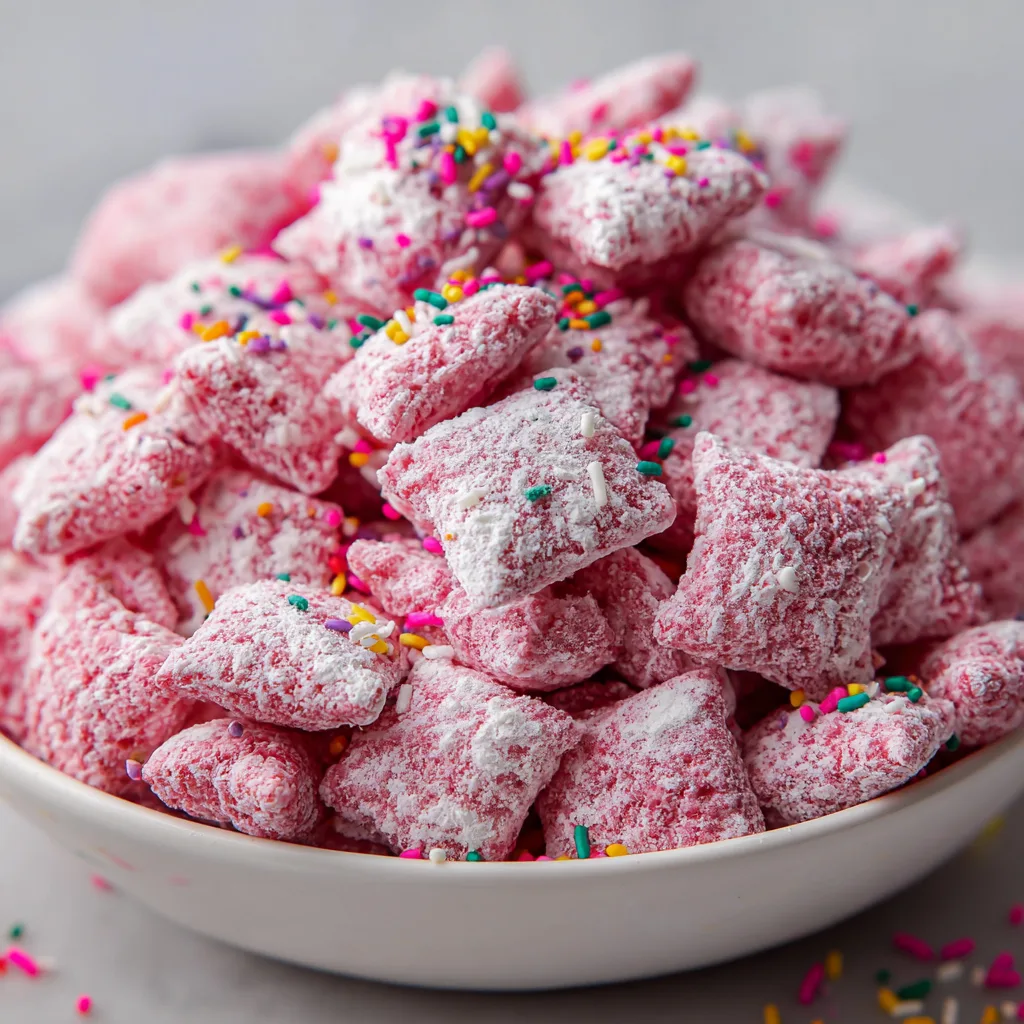 Valentine's Day Puppy Chow: Delightful Chocolate Cherry Treat! 2 Valentine's Day Puppy Chow (Chocolate Cherry Muddy Buddies)