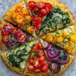 2026 Earth Day Rainbow Veggie Pizza with a Cornmeal Crust