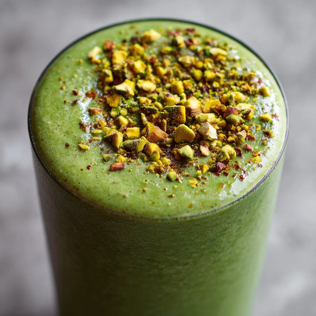 5-Ingredient Green Smoothie with Kale, Avocado, and Pistachios