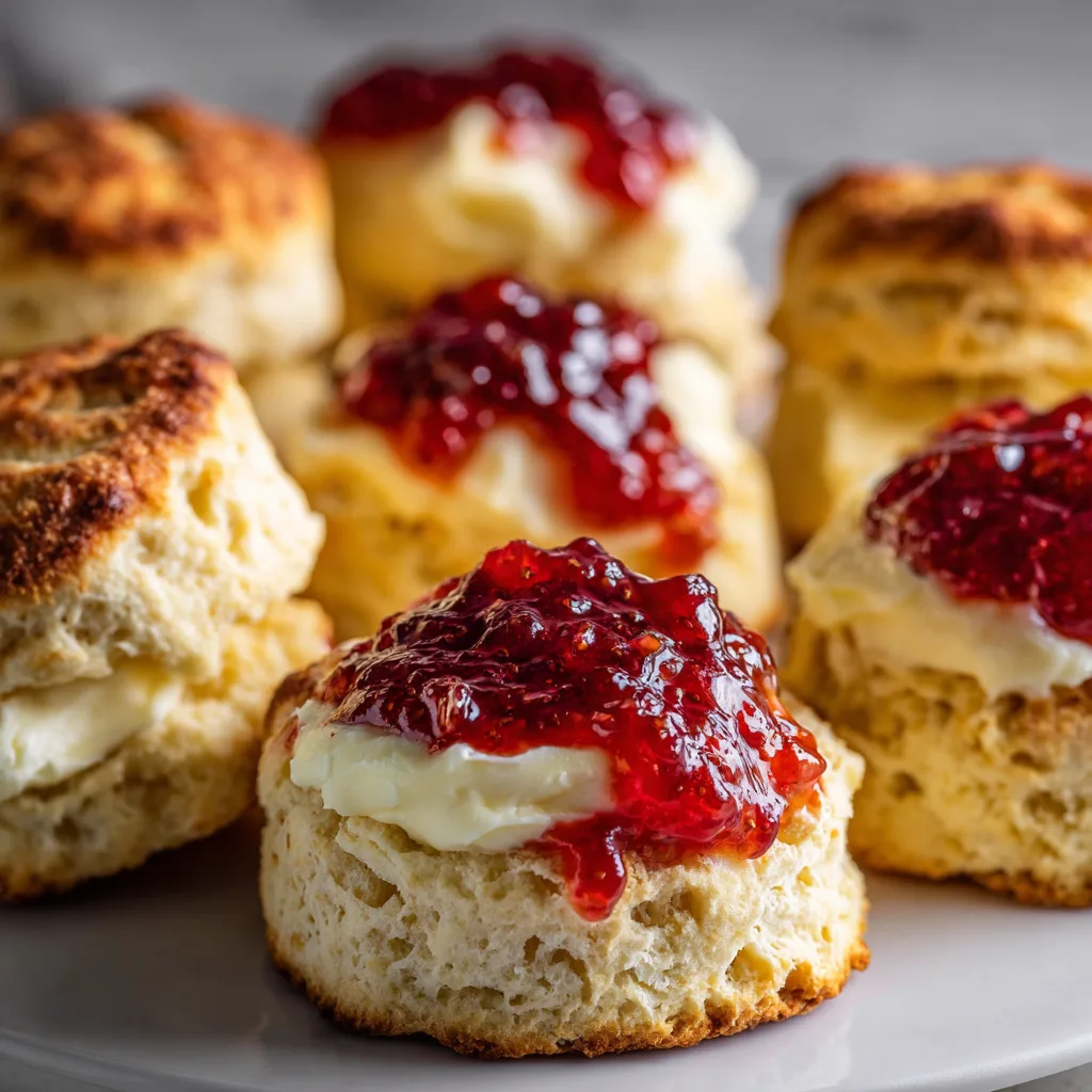 Authentic Irish Scones with Clotted Cream and Strawberry Jam Delight Your Taste Buds! 2 Authentic Irish Scones with Clotted Cream and Strawberry Jam