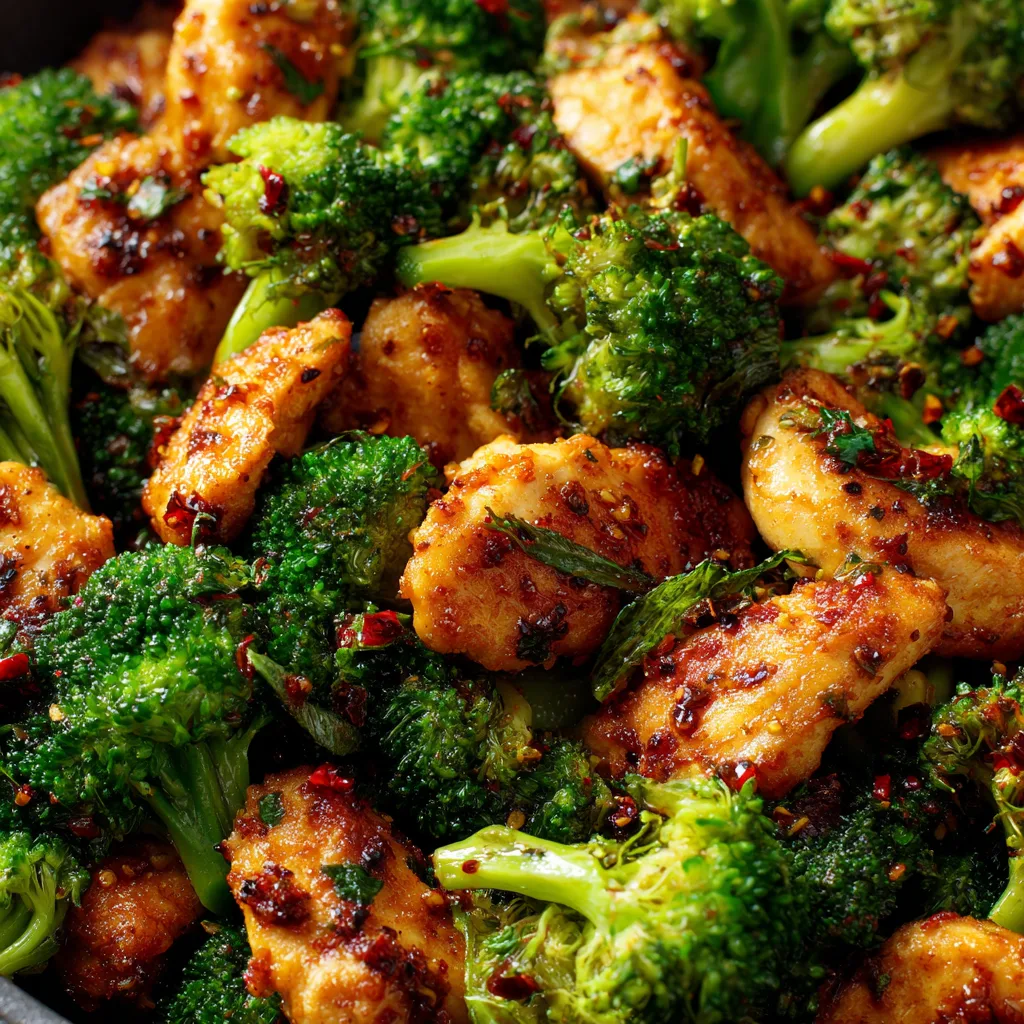 Chili Garlic Air Fryer Chicken and Broccoli (29g Protein, 9g Carbs)