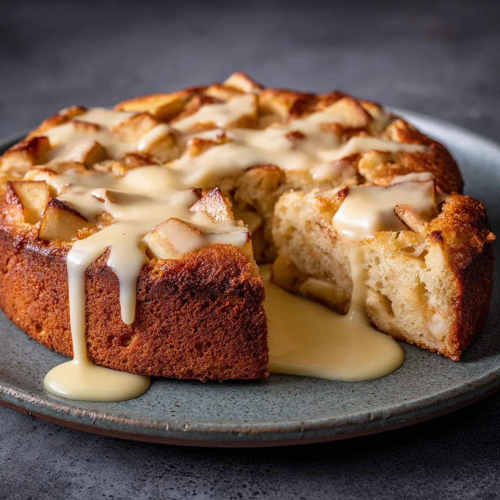 Irish Apple Cake with Custard Sauce: A Traditional Teatime Treat
